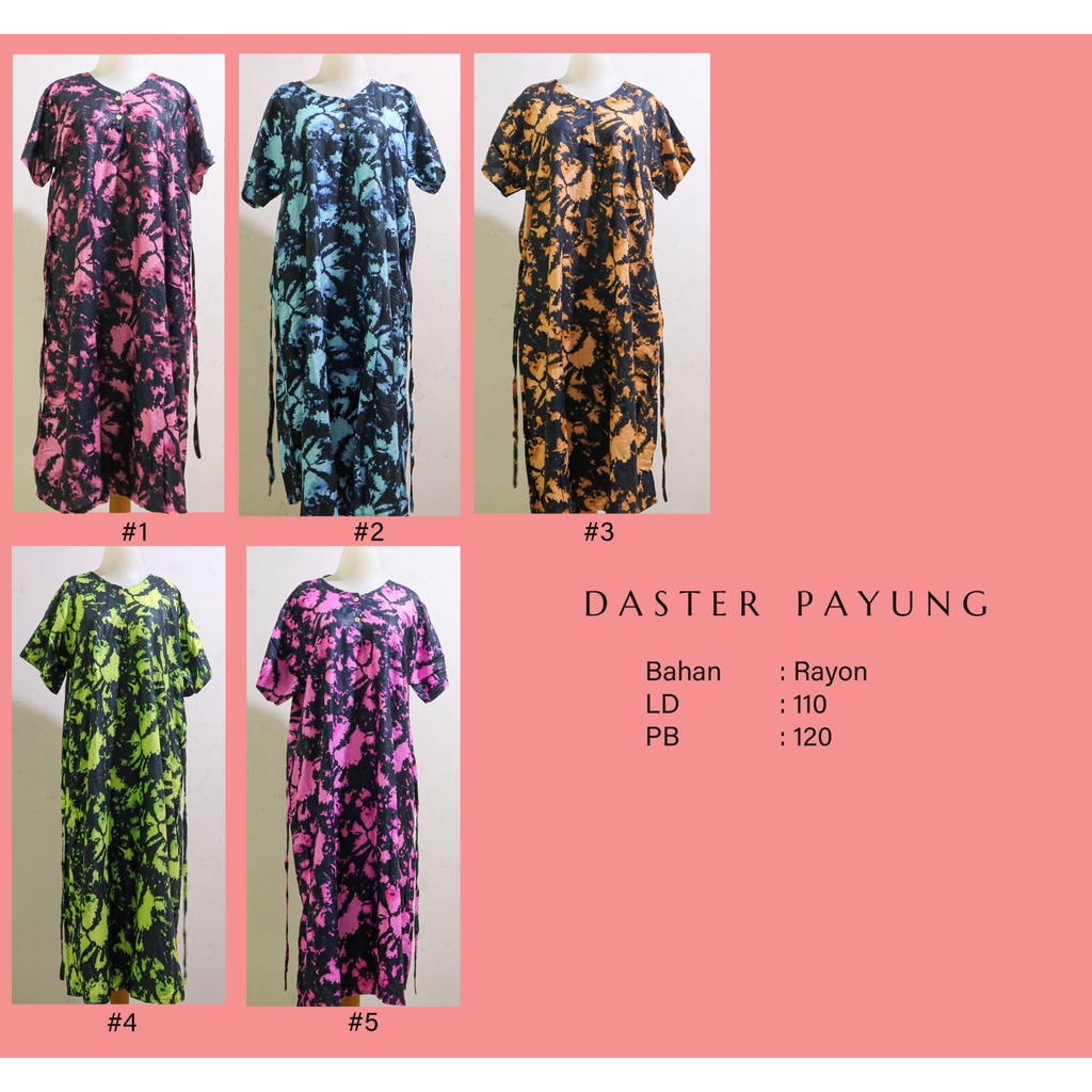 Daster Batik Payung TIE DYE  II Kancing Depan Busui Grosir Ecer