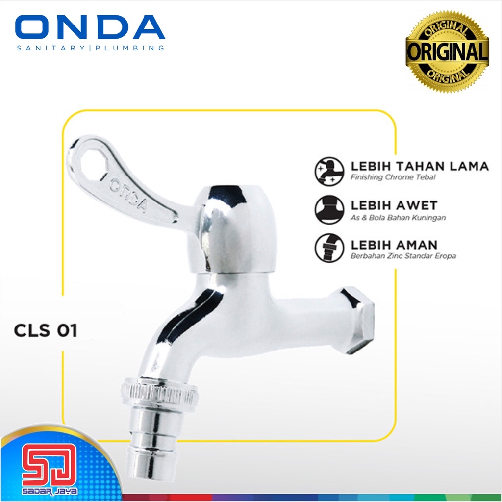 ONDA CLS 01 Kran Tembok Keran Taman Garden Tap 1/2&quot; 3/4&quot;