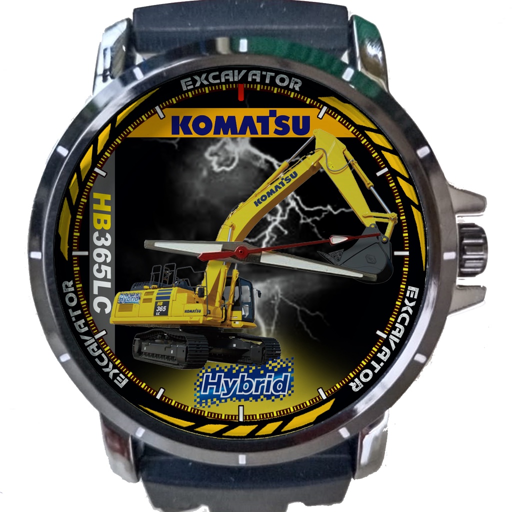 KOMATSU HB365LC art 2 Excavator Jam Tangan Pria Background STIKER DOANG Custom Gambar Logo Nama