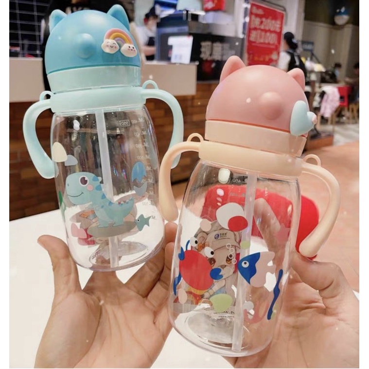 2676 BOTOL MINUM AIR ANAK BERUANG / BOTOL MINUM MOTIF ADA GAGANG 550ML / BOTOL MINUM SEDOTAN