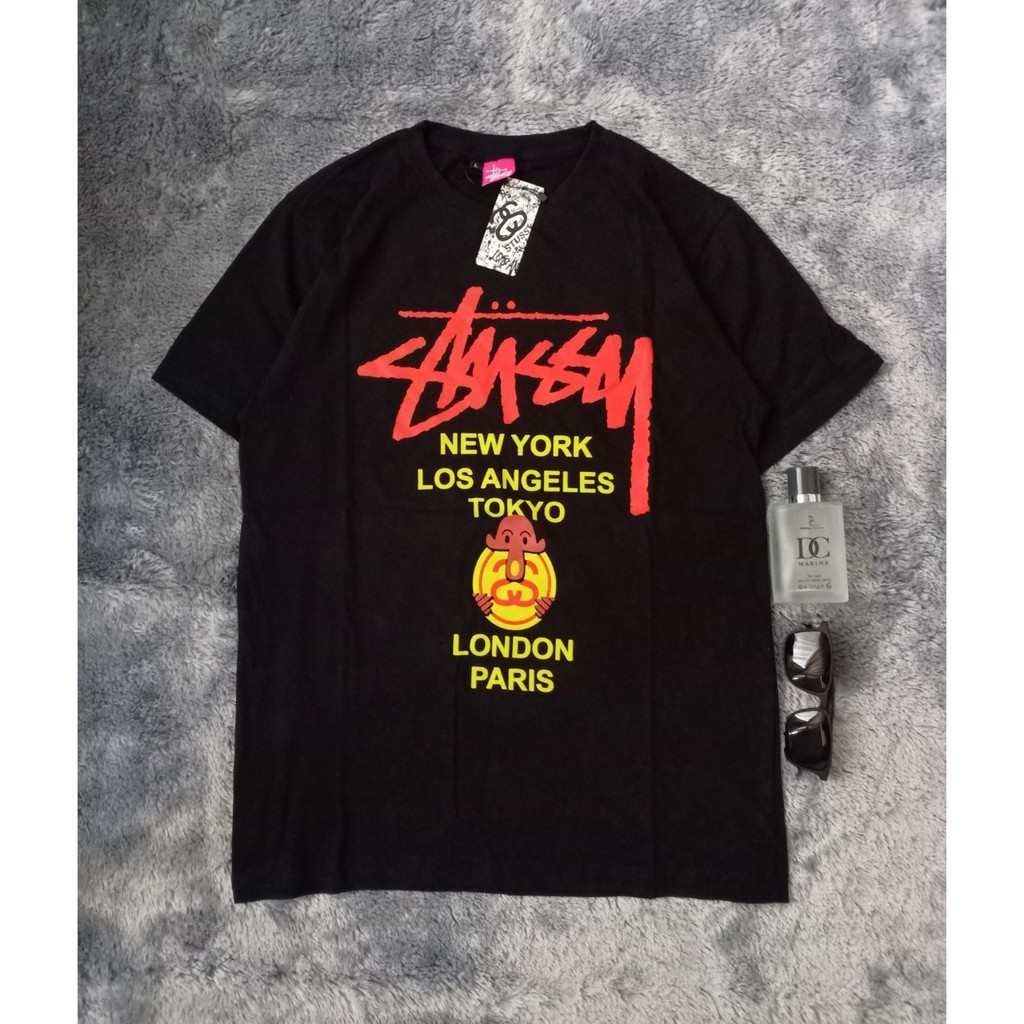KAOS STUSSY LENGKAP HANG TAG DAN LABEL KATUN COMBAD / LEAF GROSIR