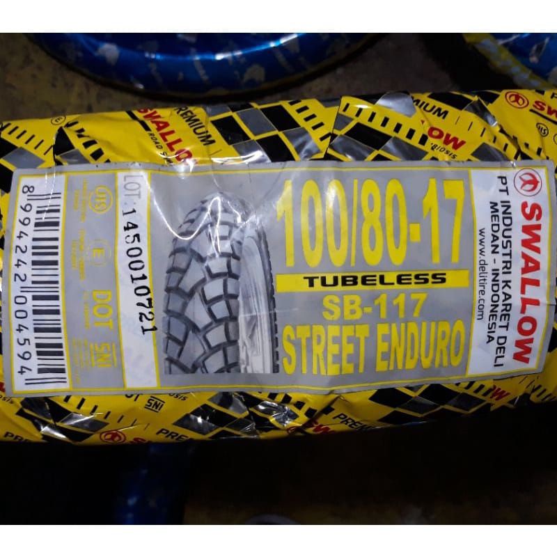 ban luar 100/80-17 sb117 street Enduro swallow tubles TL 100 ring 17
