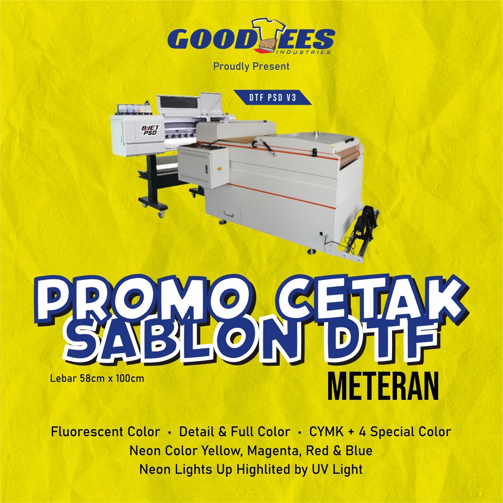 Print Cetak Sablon DTF Meteran 58x100cm siap press