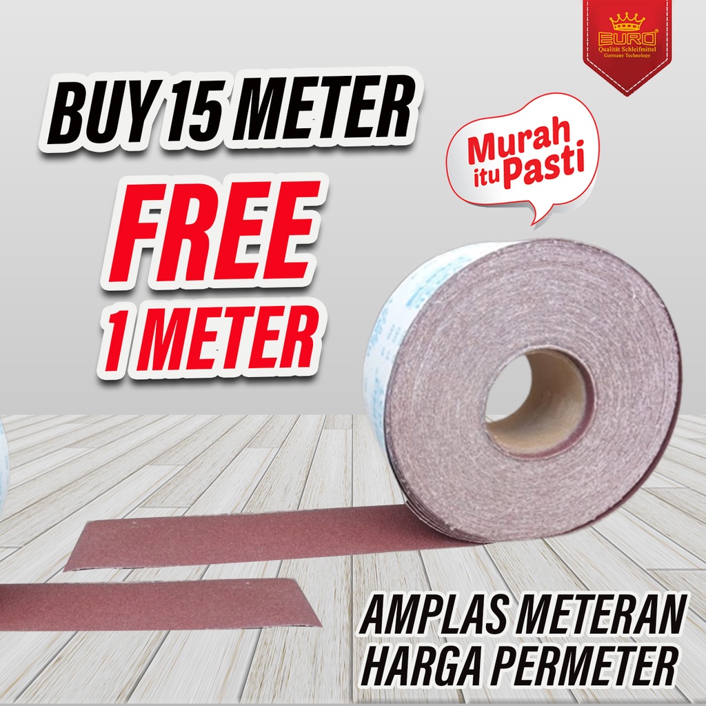 Amplas Roll meteran campur Euro 15 Meter Murah grit 80 100 120 150 180 240 320 400