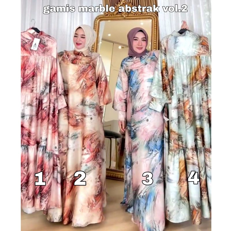 gamis maxi abstrak marble vol.2 shellasaukia