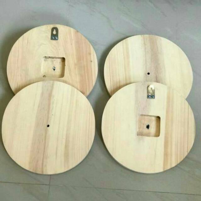 Hiasan Jam 25cm Jam Dinding  25cm Bulat Kayu Pinus