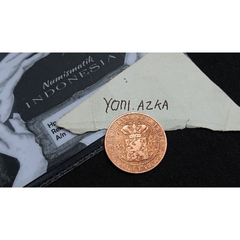 koin kuno 1 cent nederlandch indie 1907 bersih