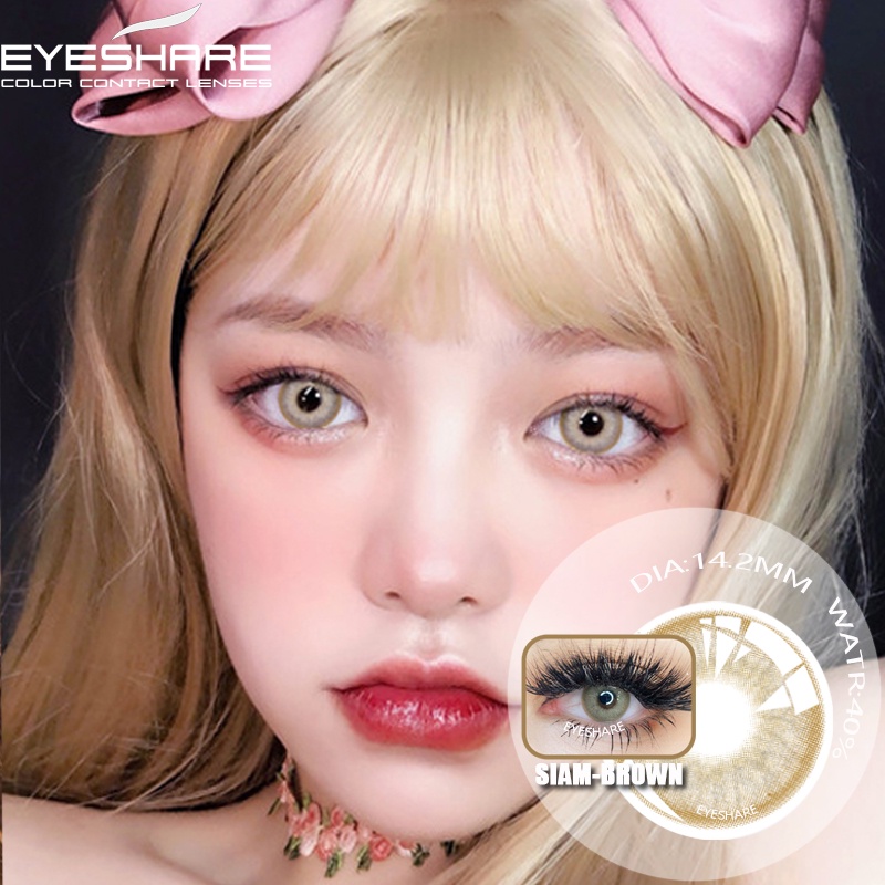 NEW [COD] 1pasang kontak softlens harian color big eyes Gankyu softlens Voxie donut brown SIAM gray