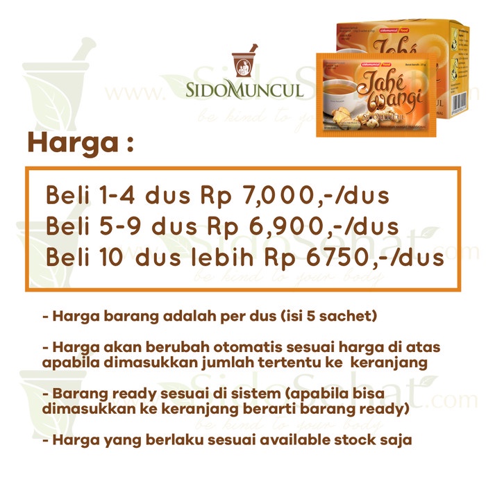 

b01n1nh Jahe Wangi Dus Minuman Hangat Tradisional Sidomuncul Ds201Fs