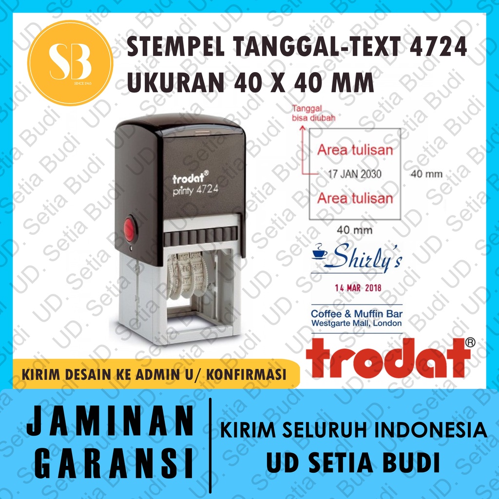 Stempel Trodat Tanggal Custom 4724 ukuran 40 x 40 mm