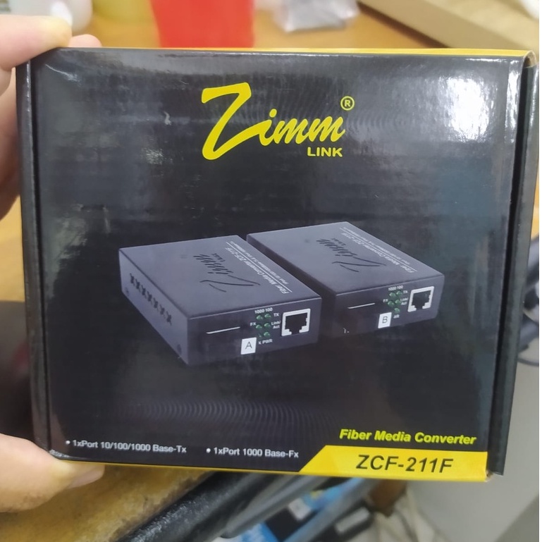 ZimmLink ZCF-211F AB 10 100 1000 Mbps Gigabit Media Converter