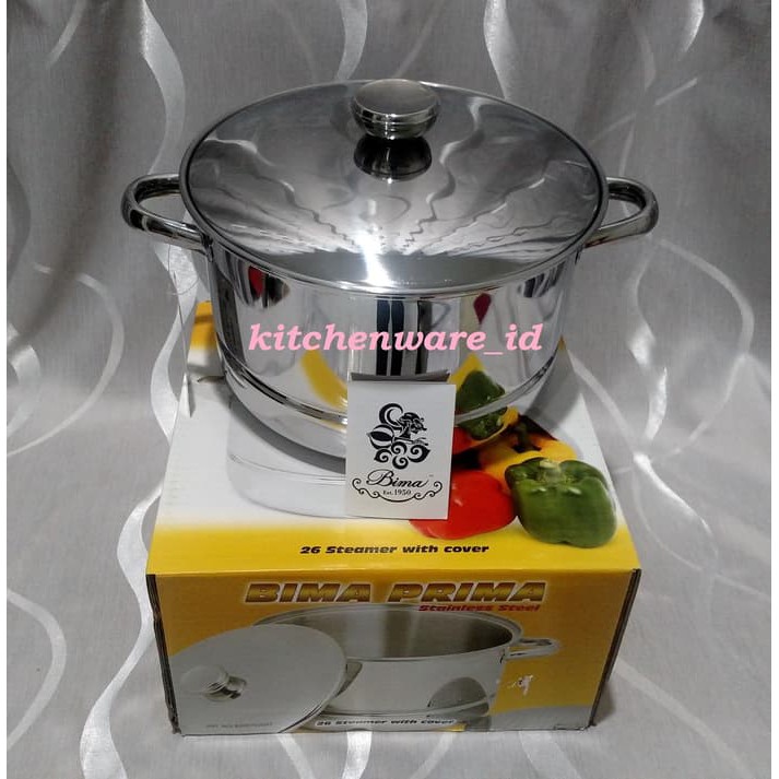 Promo Panci Bima Stainless Steel Steamer 26 Cm With Cover / Kukusan Langseng