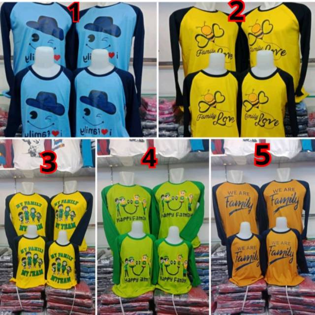  Kaos  couple  family raglan cewek cowok murah 1 pcs 