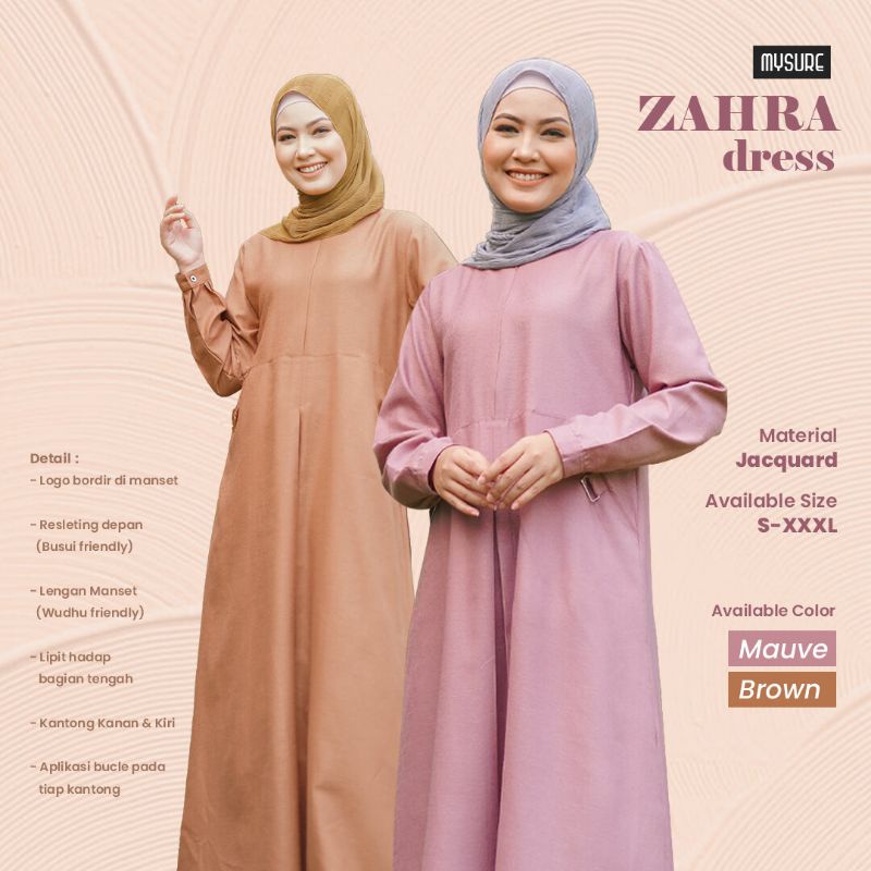 MYSURE Zahra Dress Gamis Wanita Busui Bahan Jacquard
