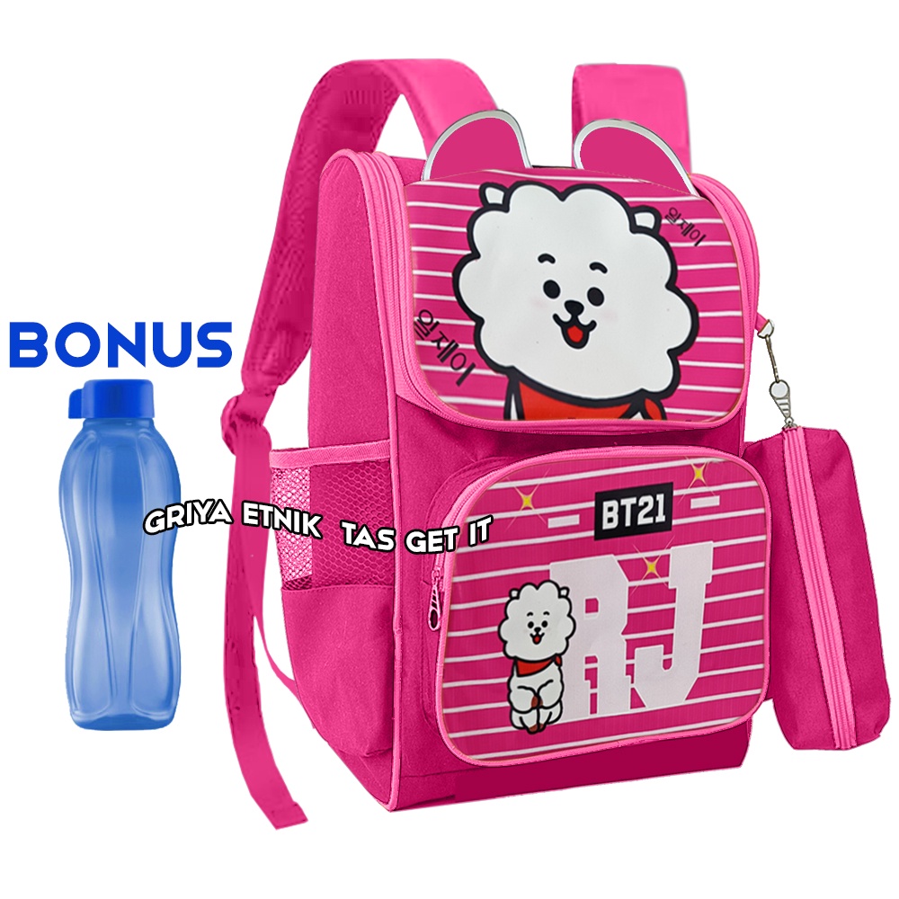 Tas Anak Perempuan SD BT 21 Gratis Botol Minum Dompet Tas Ransel Sekolah Tata RJ Chimmy Koya Tas Gendong Anak