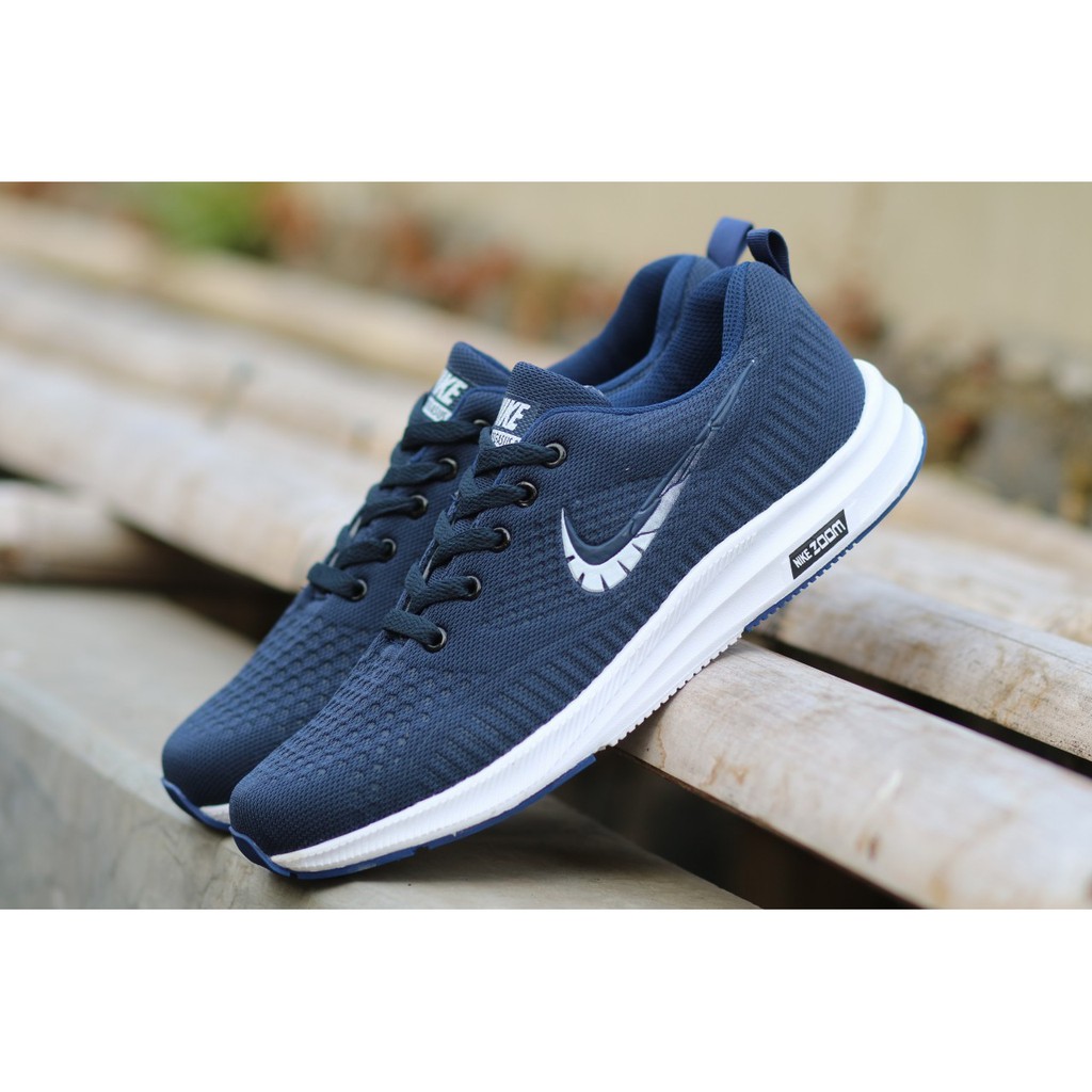 SEPATU nike ZOOM PEGASUS NAVY OLAHRAGA LARI RUNNING SPORT SNEAKERS CASUAL SEKOLAH KETS JOGGING