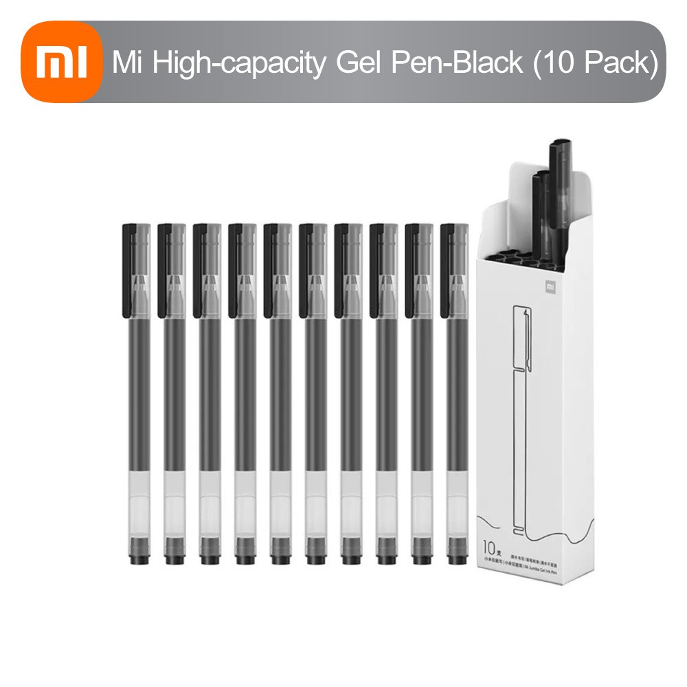 XIAOMI GEL PEN 10 PCS MI HIGH CAPACITY GELPEN (10-PACK) PULPEN ORIGINAL KAPASITAS 4X MENULIS LEBIH HALUS DAN LEBIH LAMA