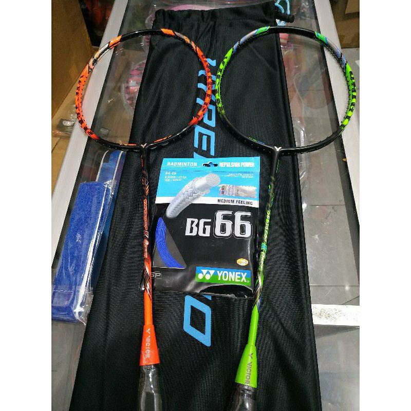 Raket Badminton Victor Thruster K Onigiri + Senar + Grip + Tas ( Free Pemasangan Senar )