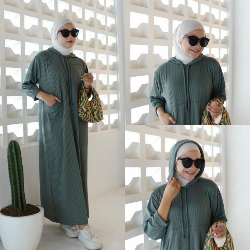 Aruna Hoodie Dress | Dress Wanita | Plain Dress