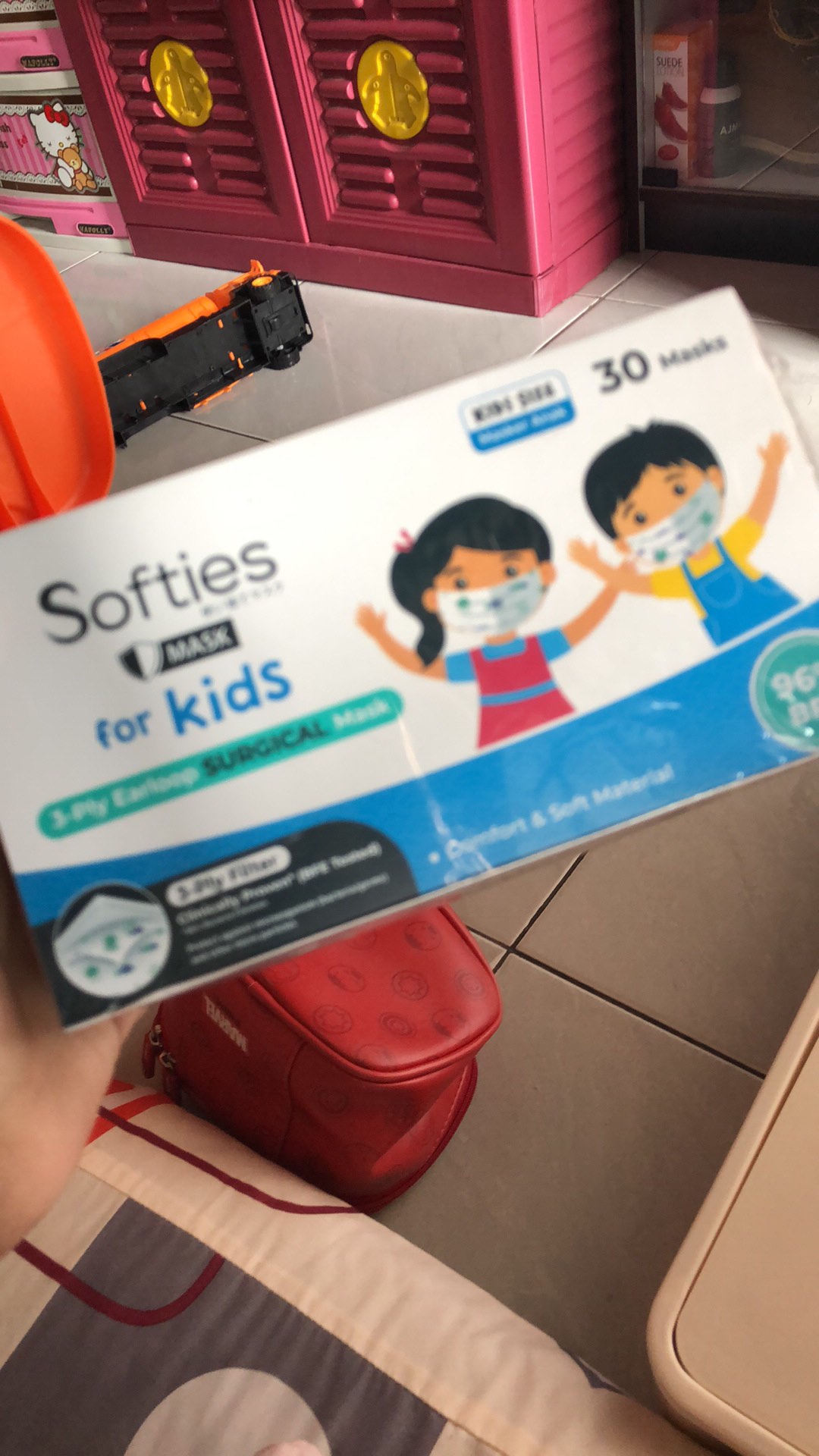 Masker Softies Daily Surgical Medis 30 Mask Wajah Polos Motif Earloop Anak Batik Parang Japanese