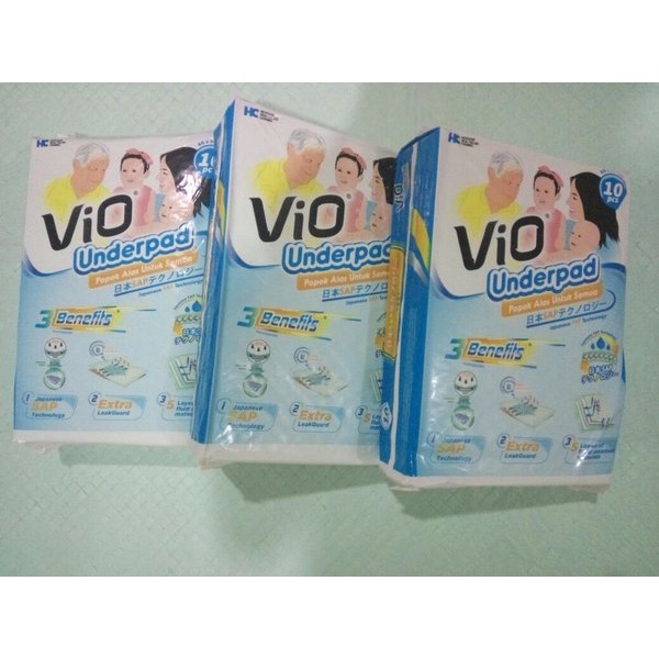 VIO pads underpads isi 10 / VIO Underpads / Perlak 60 x 10