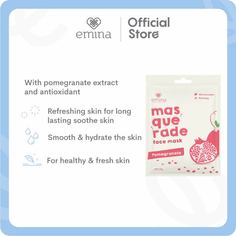 Emina Masquerade Face Mask 23g | Sheet Mask | Masker Wajah