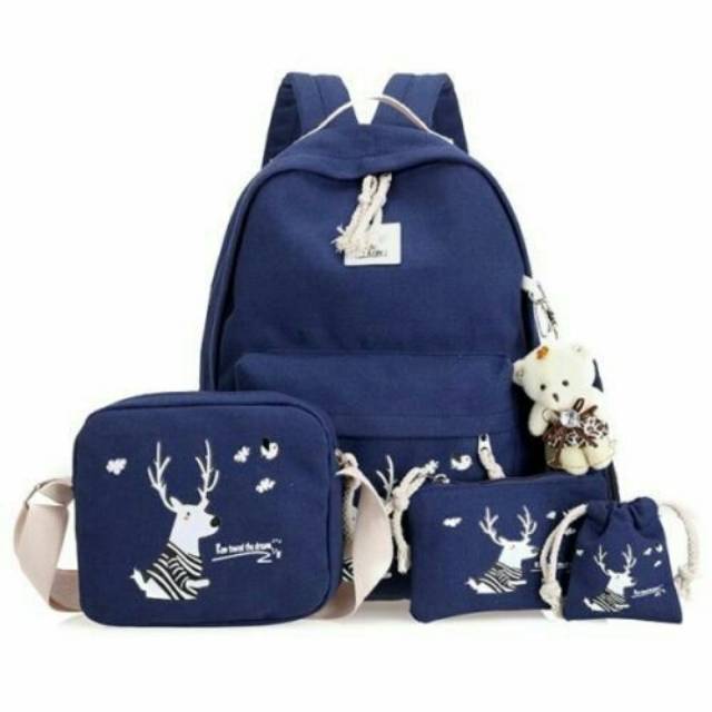 Promo!!!! Tas ransel backpack (rusa) + tas kecil puch 3