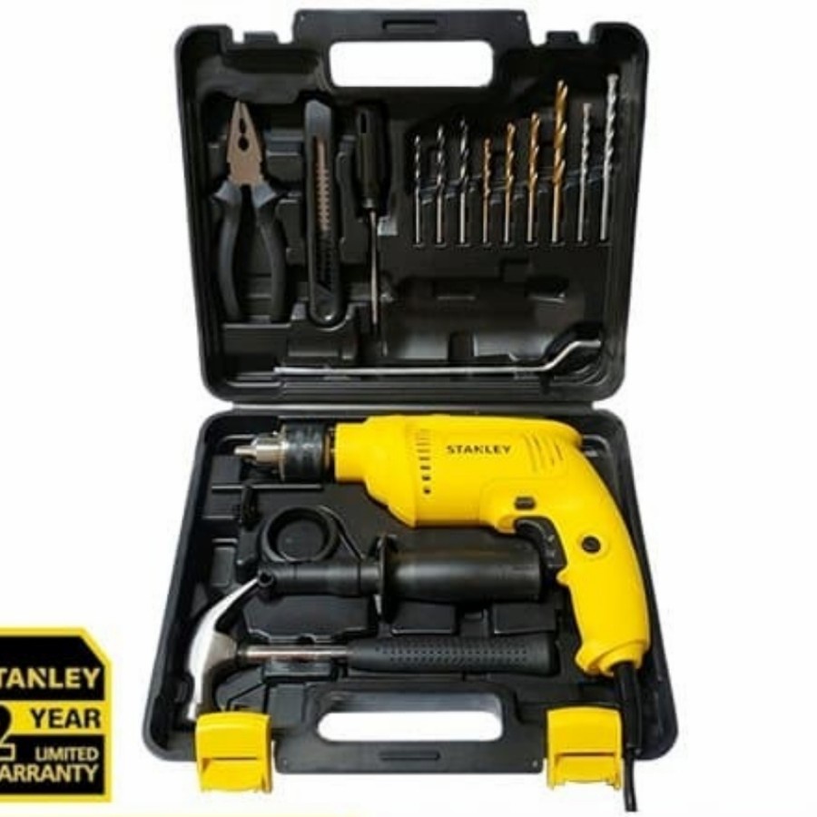 STANLEY SDH600KV - MESIN BOR 13MM SET / PERCUSSION DRILL VALUE PACK 13MM