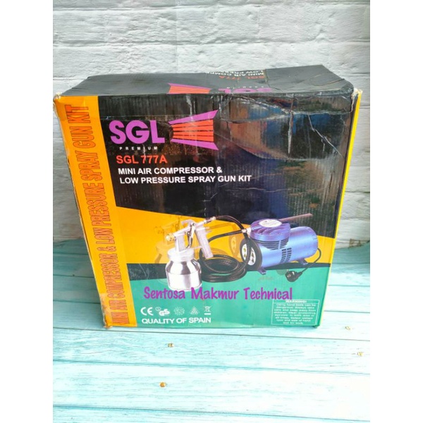 SGL 777A Mini Air Compressor Kompresor Set + Spray Gun Kit