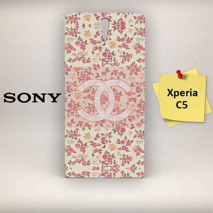 Custom Hardcase HP Sony Xperia C5 coco chanel flowers
