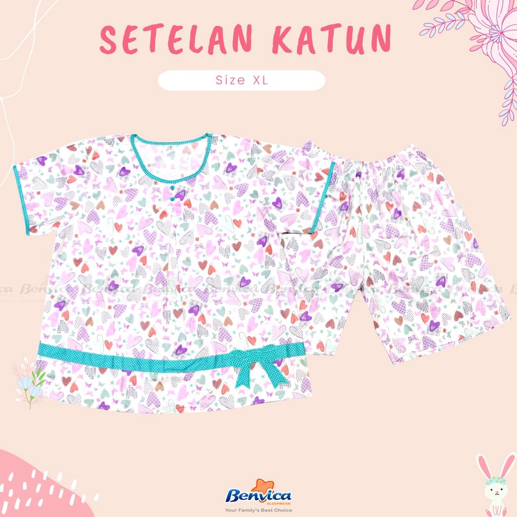 BAJU TIDUR SETELAN CELANA PENDEK XL KATUN PREMIUM YUMICO