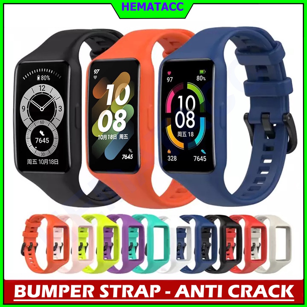 Original Strap Huawei Band 7 / Huawei Band 6 Bumper Anti Crack Tali Jam Honor Band 6 Premium