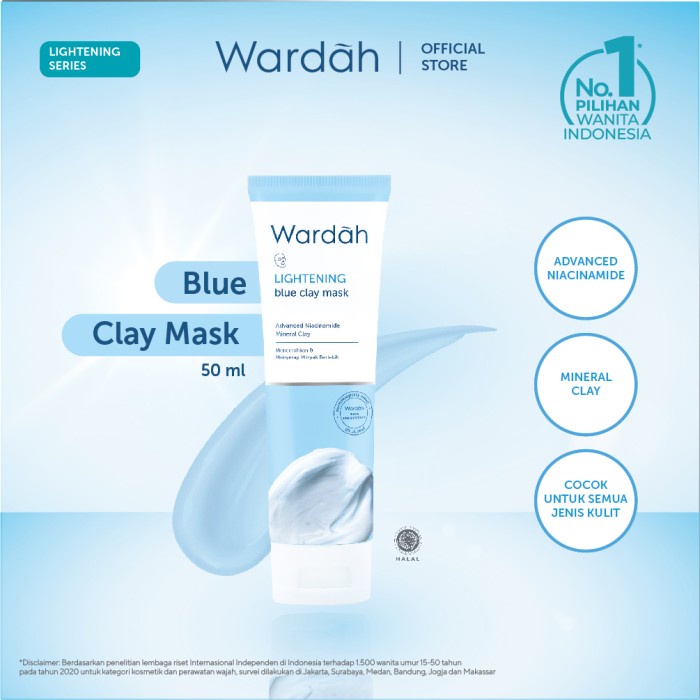 Wardah Lightening Blue Clay Mask - 50ml