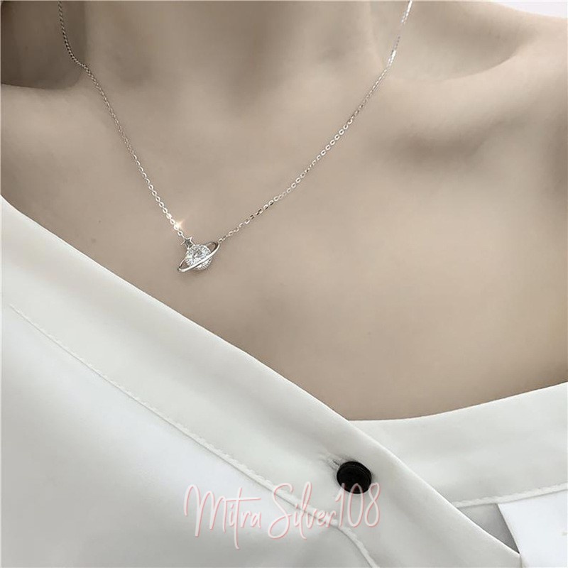 [MS108] NL 17 - Kalung Wanita Korea Liontin Planet | Korean Fashion | Necklace Crystal | Kalung Import Murah