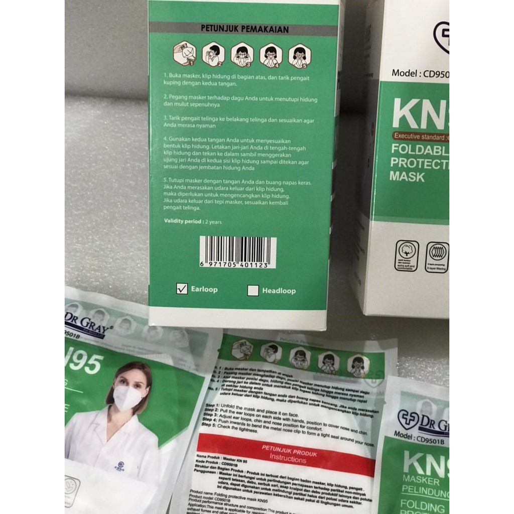 [ GRAY.STORE178 ] Masker  KN95 DR GRAY SUDAH BERIZIN Mask Protective Nyaman di pakai - KN95DRGRAY