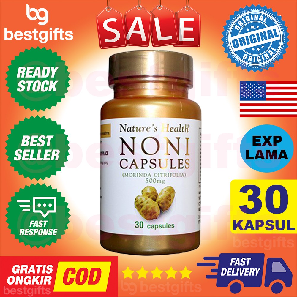 NATURE'S NATURES NATURE HEALTH NONI CAPSULES 500 MG IMUNITAS DAYA TAHAN TUBUH DARAH TINGGI 30 KAPSUL