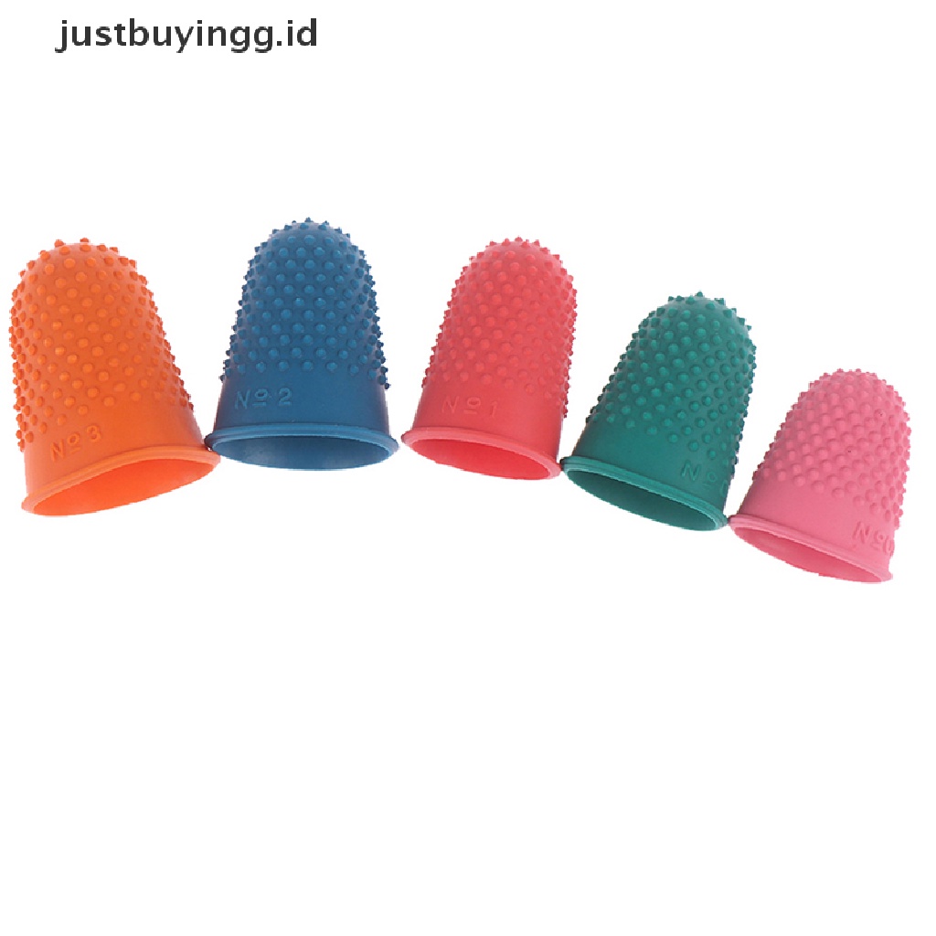 5 Pcs Pelindung Ujung Jari Bahan Karet Untuk Kerajinan Jahit