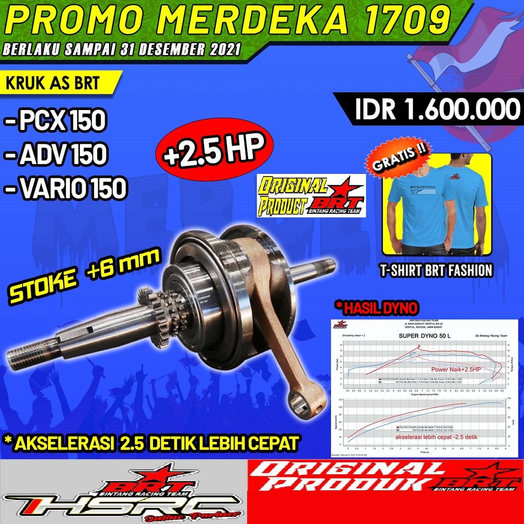 Kruk As Racing BRT Honda VARIO 150 PCX ADV As Kruk ADV150 PCX150 Bandul Racing Stroke 6mm VARIO 125