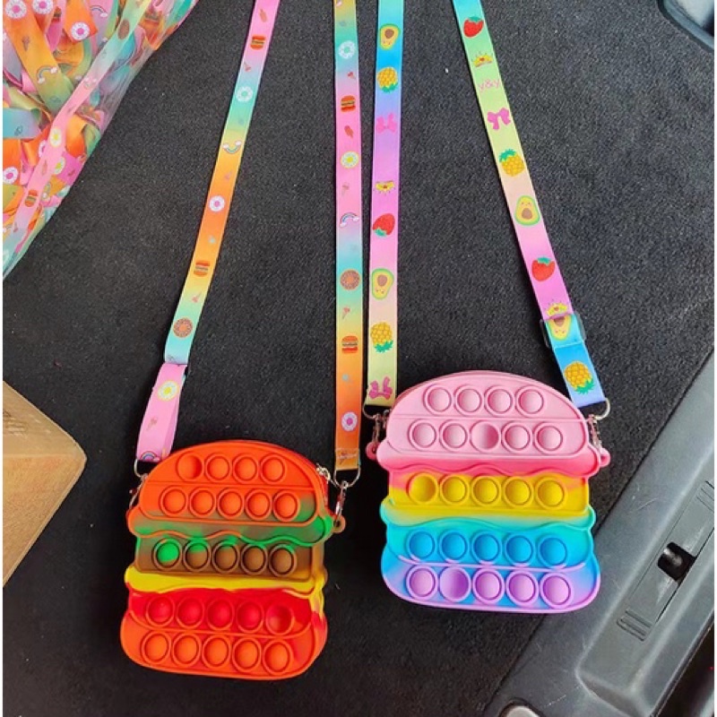 Tas Selempang Hamburger Rainbow Toy BEST QUALITY