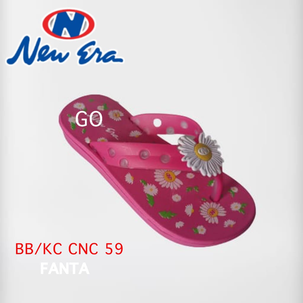 gof NEW ERA BB/KC CNC 59 SUN Sandal Anak Perempuan Japit Bunga Matahari Sandal Karet Ringan Anti Slip Original