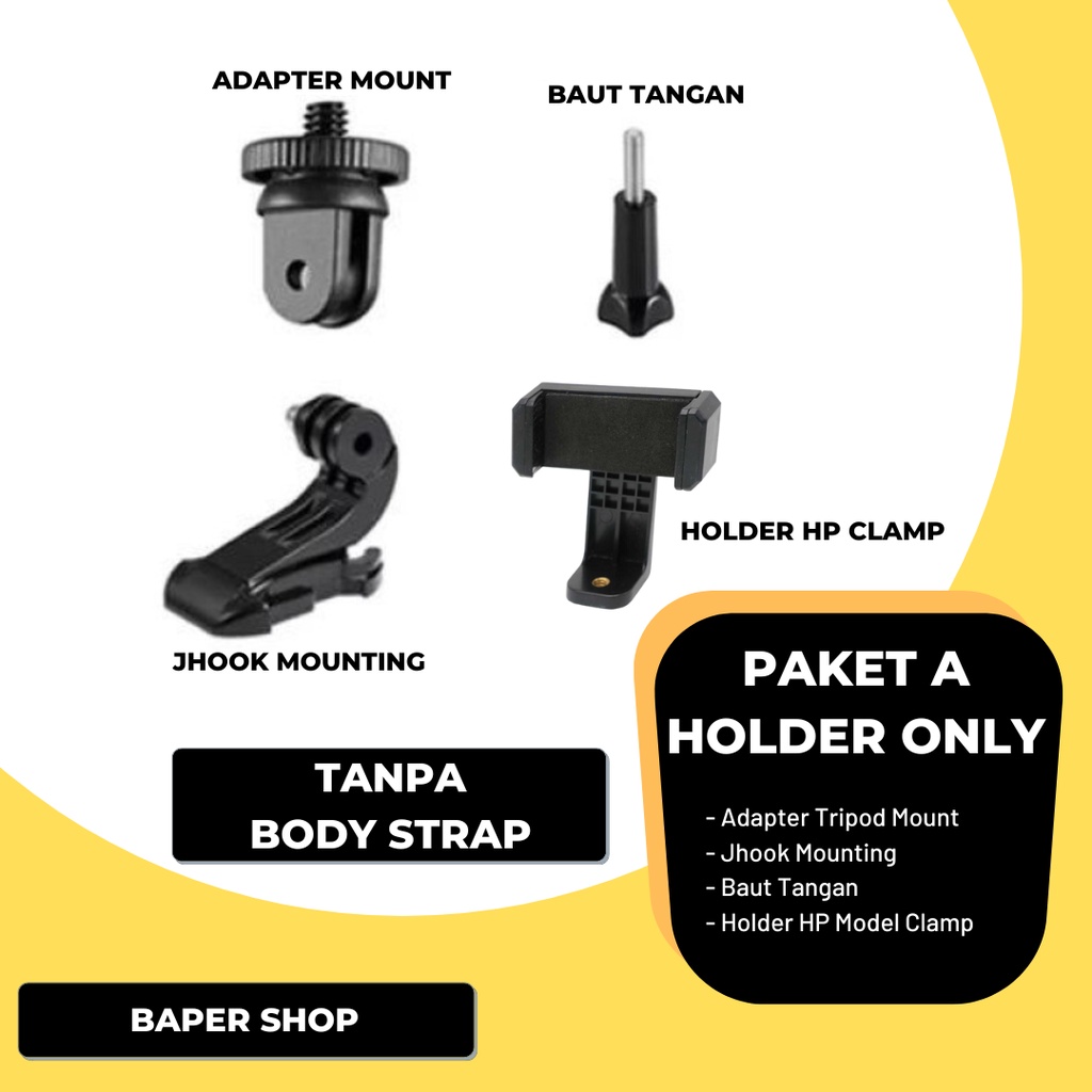 Body Chest Strap Mounting + Holder Smartphone Dan Action Camera Gopro Yi Cam Kogan Motovlog Sepeda Image 6