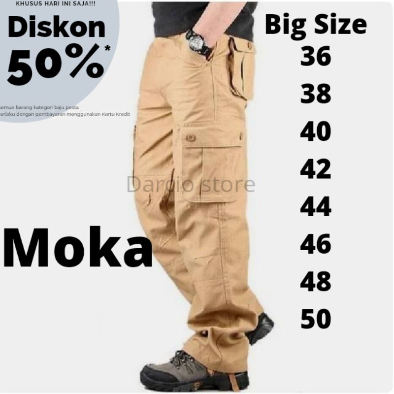 Celana Cargo Panjang Pria/Celana Cargo Pria Bigg Size 36-50/Celana Cargo Jumbo Pria/Celana Cargo Big