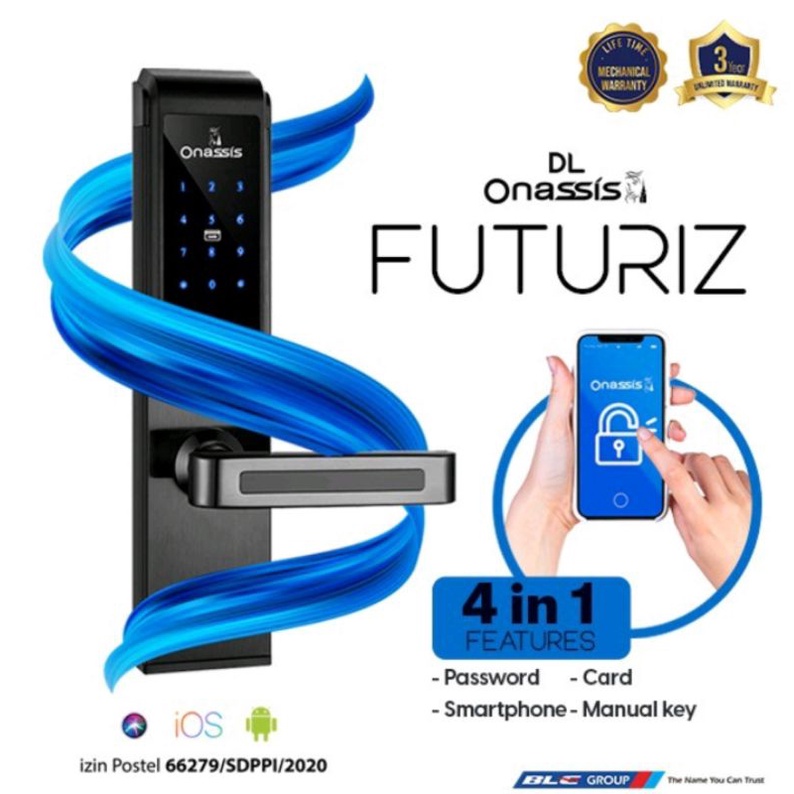 Kunci Digital Onassis Futuriz Smart Lock Onassis