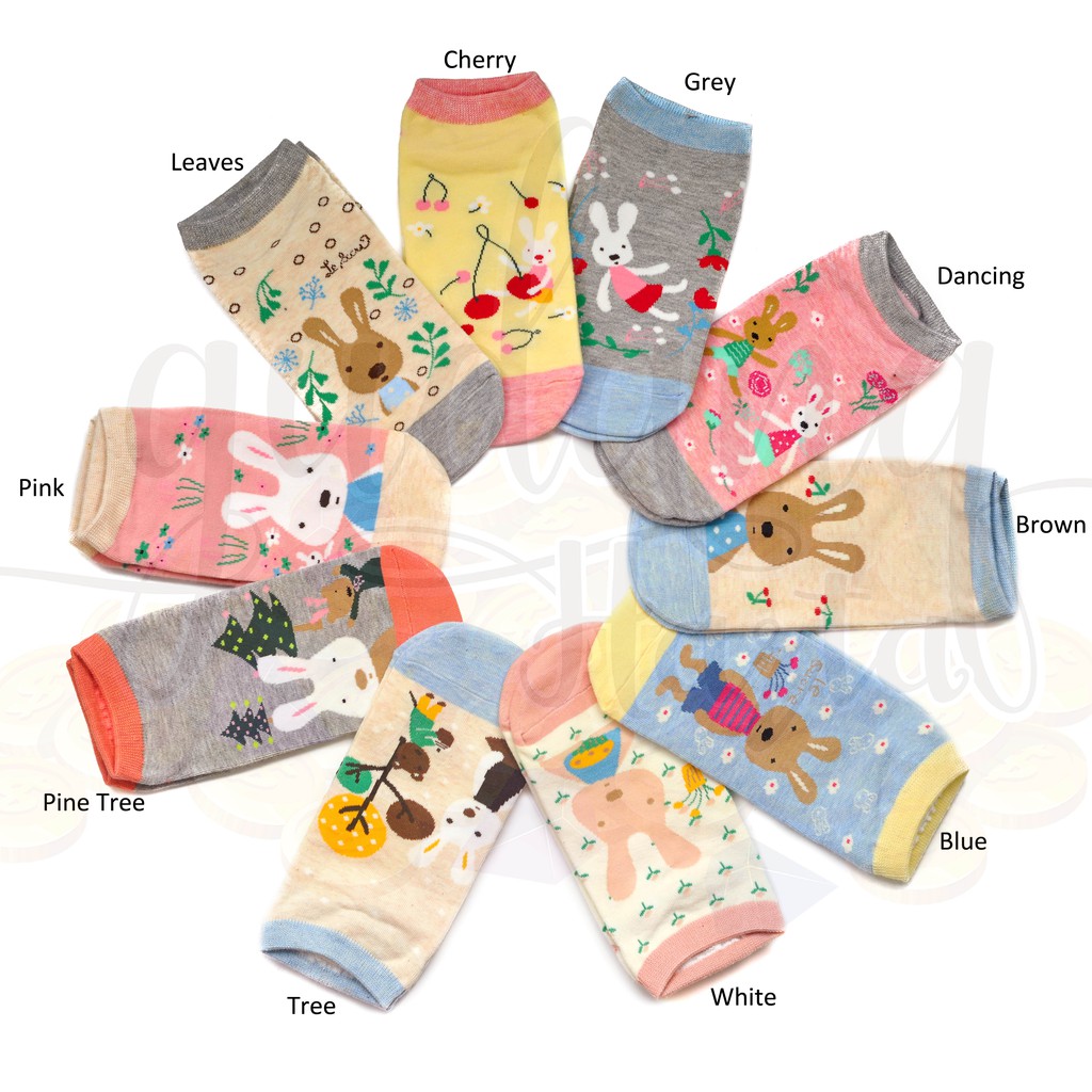 Kaos Kaki Wanita Pendek Kelinci Rabbit Lucu Unik GH 103162