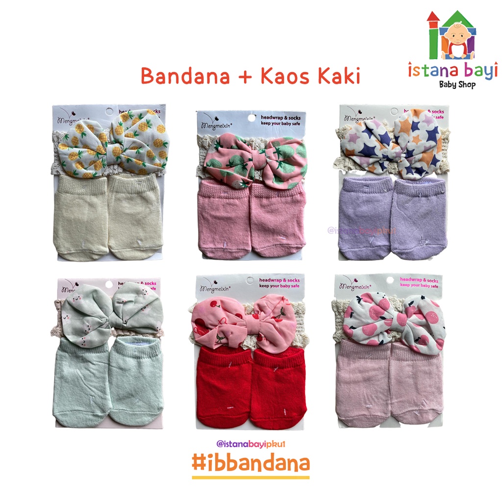 BALERINA CUTE SOCKS FLOWER + HEADBAND/KAOS KAKI SET BANDANA BAYI