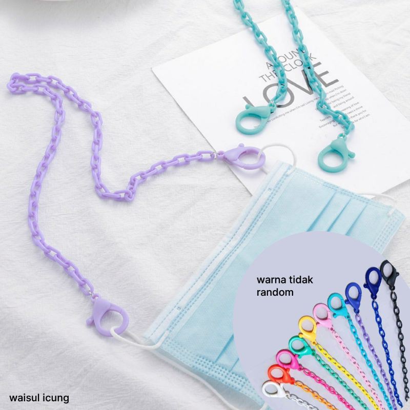 Strap Kalung Masker rantai akrilik warna artis ringan