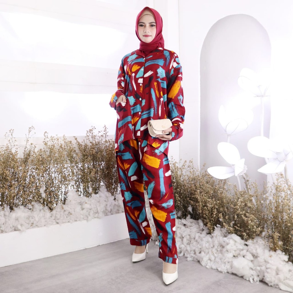 JOSJOLI_STORE/Piyama PP CP HP Unay/Piyama Tie Dye Kekinian Wanita Dewasa XXL LD 120CM