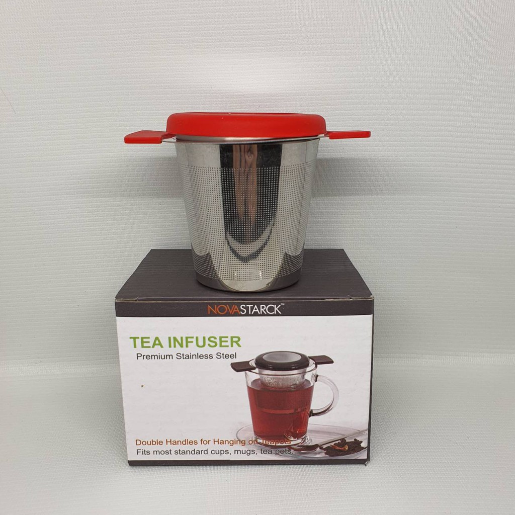 tea disfuser saringan teh stainless dengan pegangan silicon