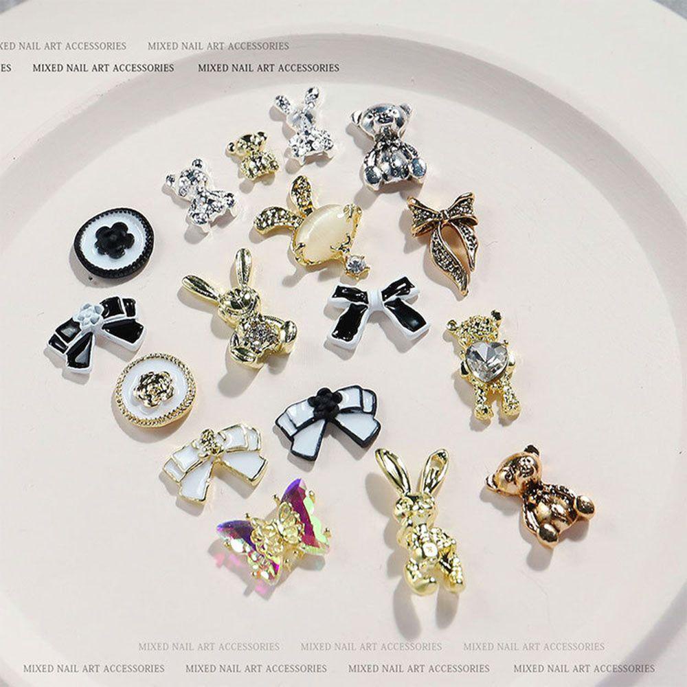 Suyo 1tas Dekorasi Nail Art Aksesoris Kuku Busur Rantai Alloy Butterfly