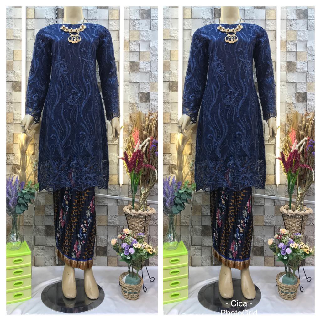 ADE&gt; KEBAYA KURUNG NOVA - KEBAYA TUNIK TULLE MUTIARA - KEBAYA MODERN - BAJU KEBAYA WISUDA MODERN